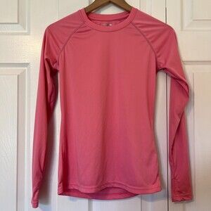 Hiskywin Women's Long Sleeve Pink Activewear Top Tee Polyester Size XS